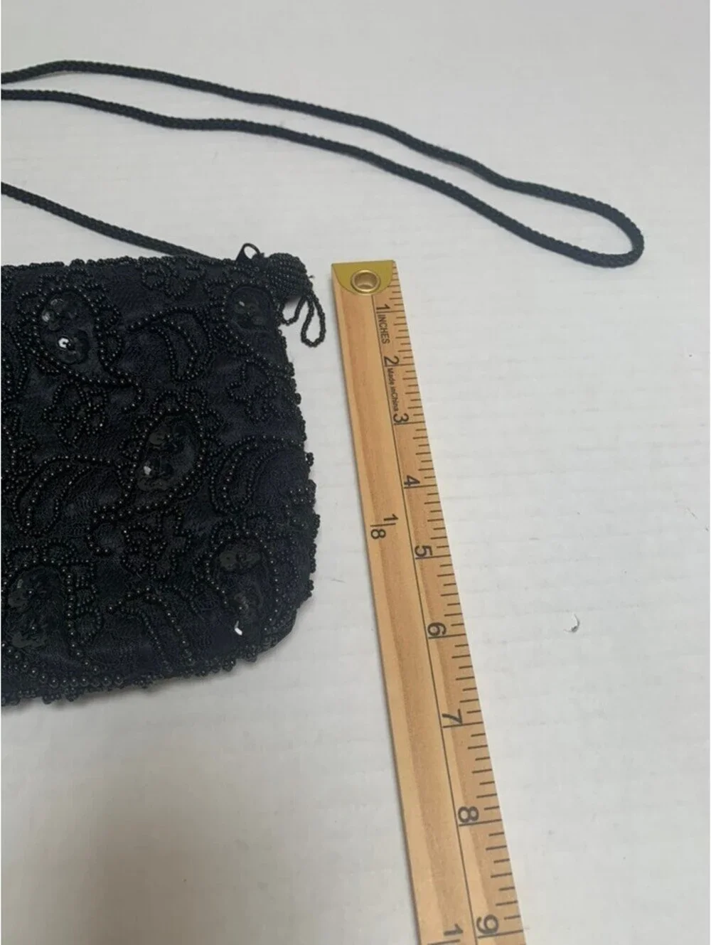 Vintage Bechamel  Black Beaded Evening Bag